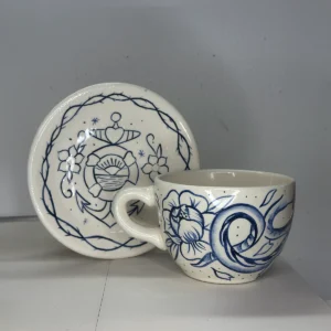 taza daggers ocean heart + plato anchor life